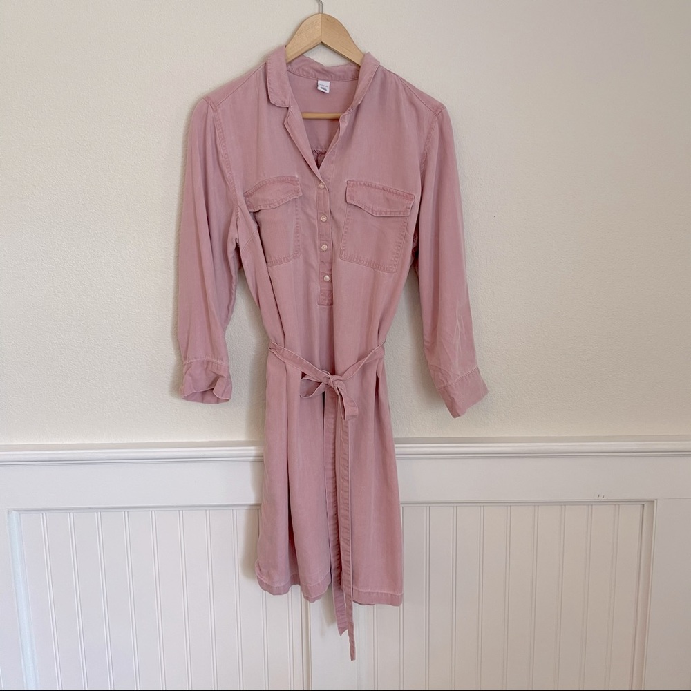 OLD NAVY - dusty pink shirt dress size L